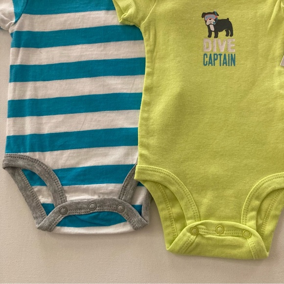 Baby Boy 3 Months Bodysuit Pants Set Outfit Bulldog Dive Spring Summer - Picture 3 of 4
